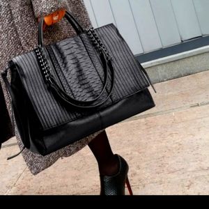Crocodile embroidered tote bag